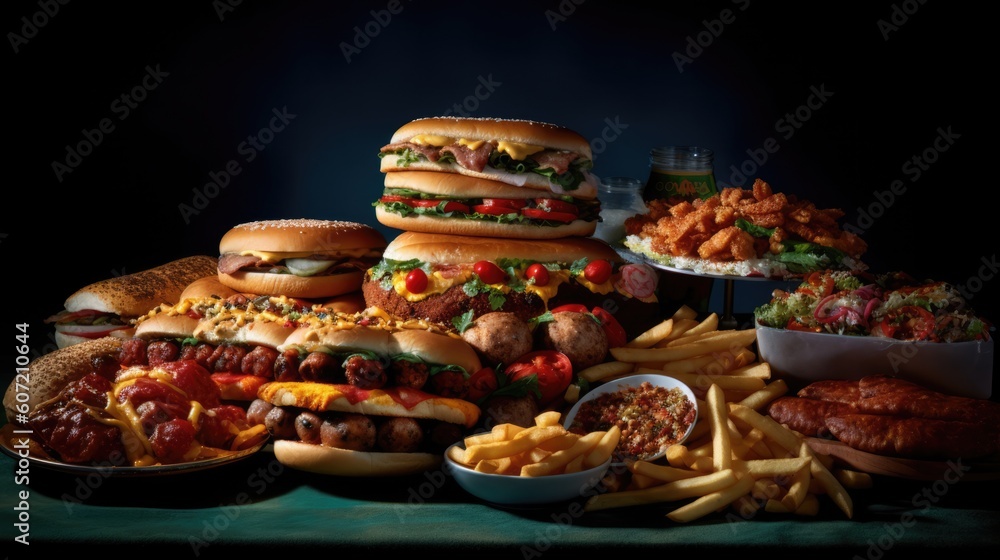 fast food mania - food photography - made with Generative AI tools fast food mania - food photography - made with Generative AI tools