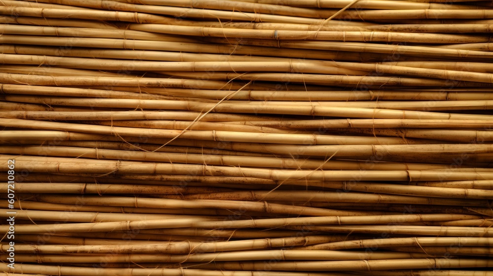 A textured bamboo wall up close. Generative AI A textured bamboo wall up close. Generative AI