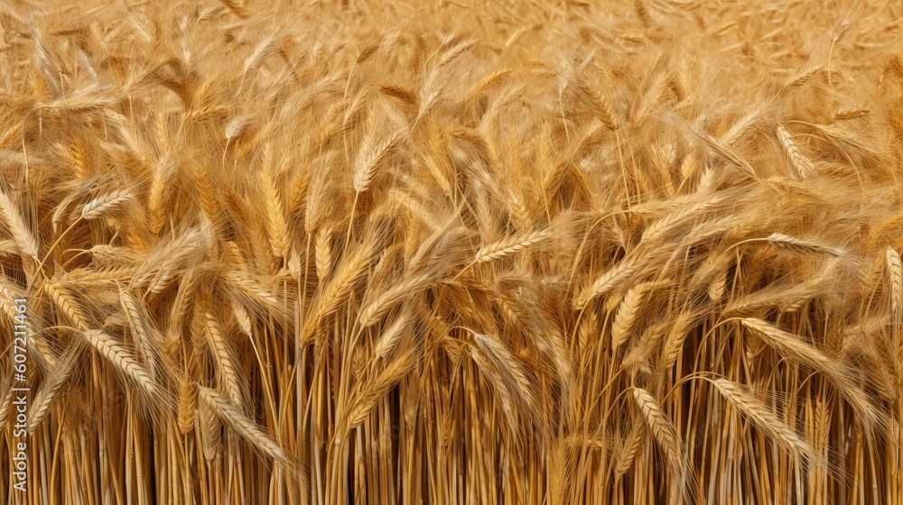 A golden field of wheat ready for harvest. Generative AI A golden field of wheat ready for harvest. Generative AI