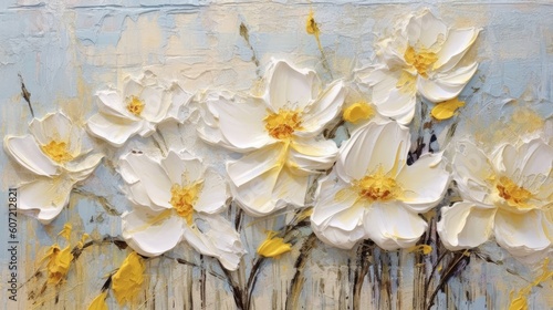 Beautiful textured oil painting of fresh blooming yellow and white flowers

Made with the highest quality generative AI tools