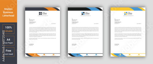Professional Black, Blue, Red Letterhead Template. Letterhead Design. corporate letterhead