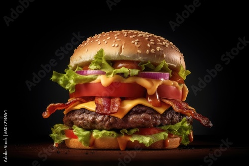 Delicious Juicy Burger Hamburger Cheeseburger Background Image 
