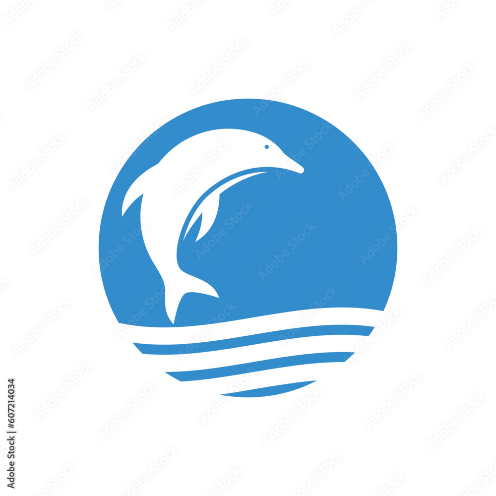 Naklejka premium Dolphin logo icon