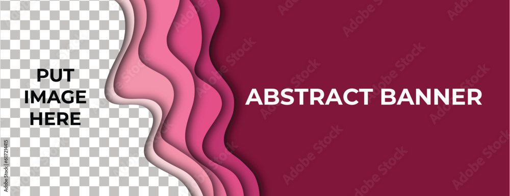 Abstract Gradient Pink Wave Banner, Wavy Header, Backdrop Design, Pink Background Design