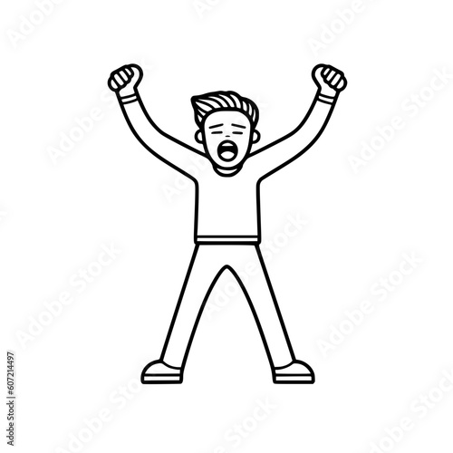 Man who shouts vector illustration isolated on transparent background