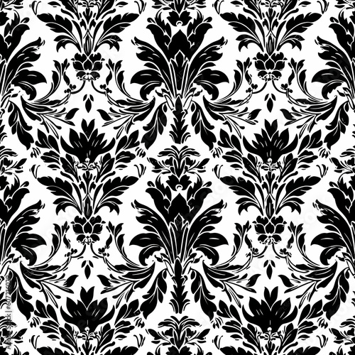 Black Floral Pattern White Background