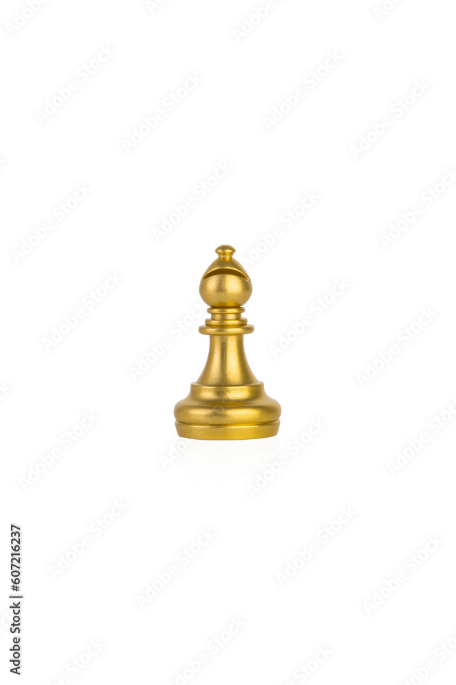The Golden bishop chess isolated on white background with clipping path. The Golden bishop chess isolated on white background with clipping path.