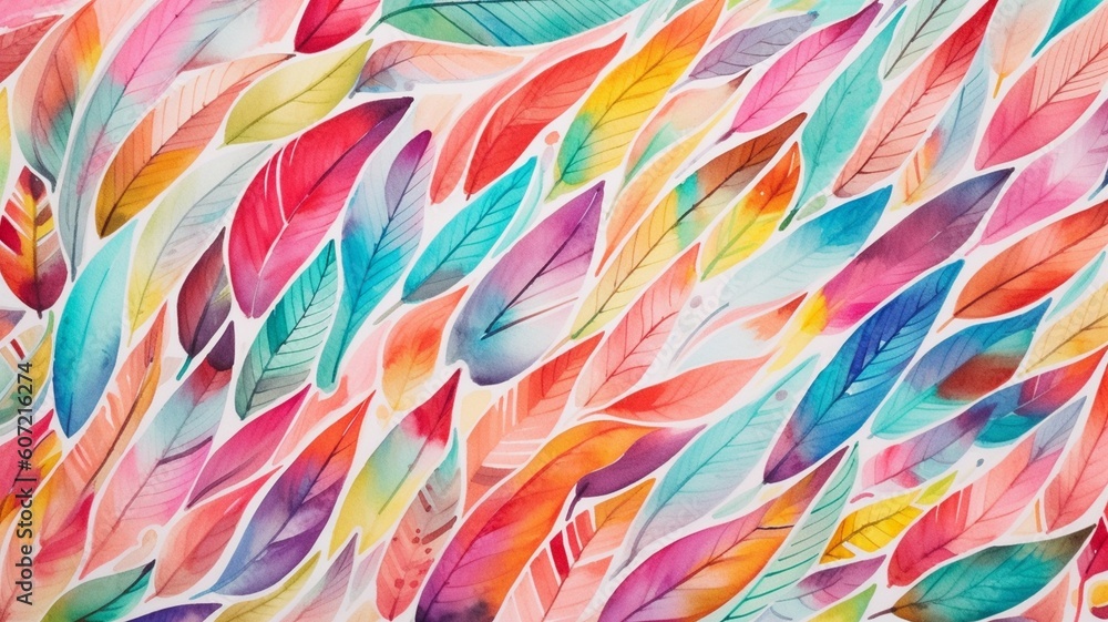 Beautiful colorful watercolor shapes at wallpaper Generative AI