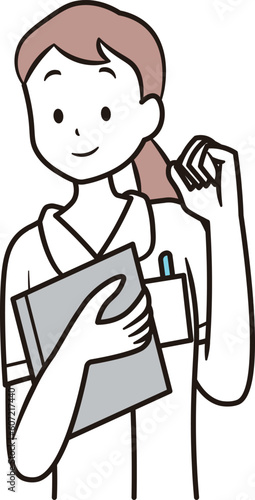 日本人女性ナースのイラスト素材