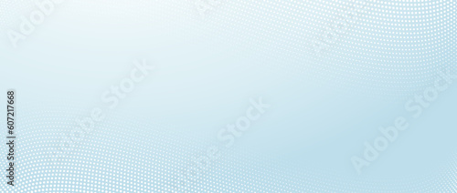 Halftone wave lines texture. White dotted stripes on light blue background. Warped and curved lines wallpaper. Sea water, air flow, wind concept. Vector design template