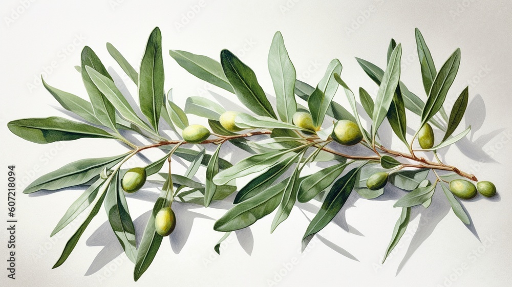 olive branch isolated on white Generative AI olive branch isolated on white Generative AI