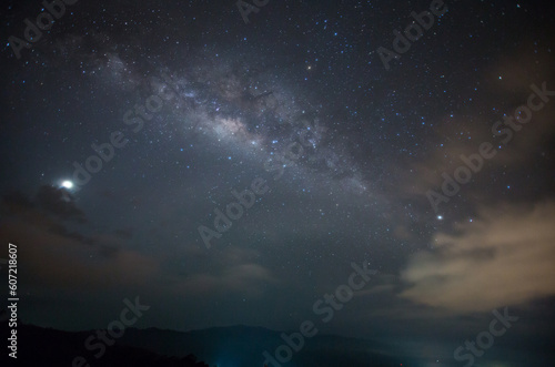 beautiful night view with stars and milky-way © fadzlee