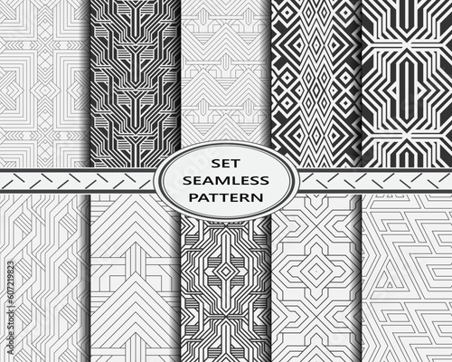 Abstract seamless a set of geometric pattern.