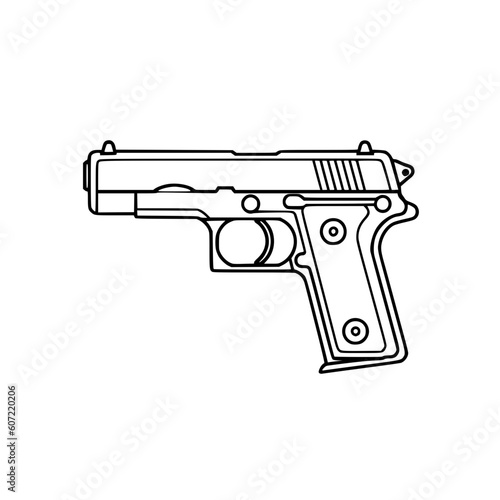 Pistol vector illustration isolated on transparent background