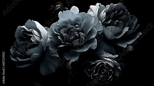 美しく神秘的なモノクロの花の世界 photo
