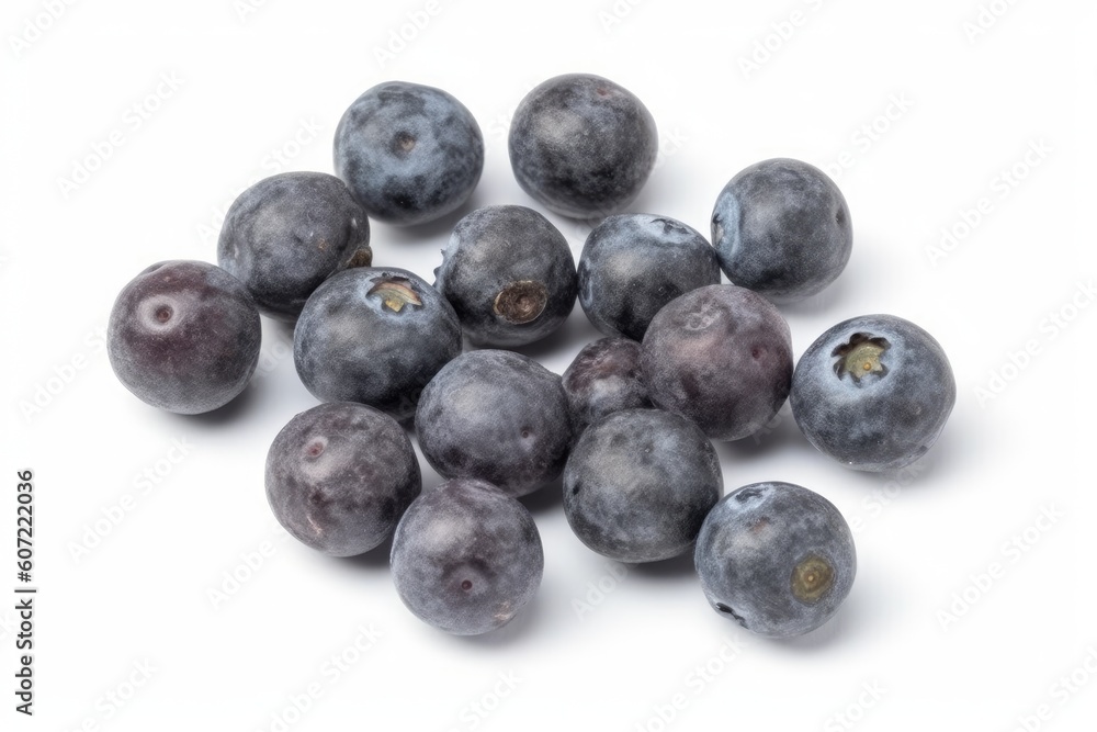 pile of fresh blueberries on a clean white table Generative AI pile of fresh blueberries on a clean white table Generative AI
