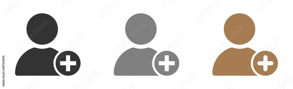 Add user flat vector icons set Add user flat vector icons set