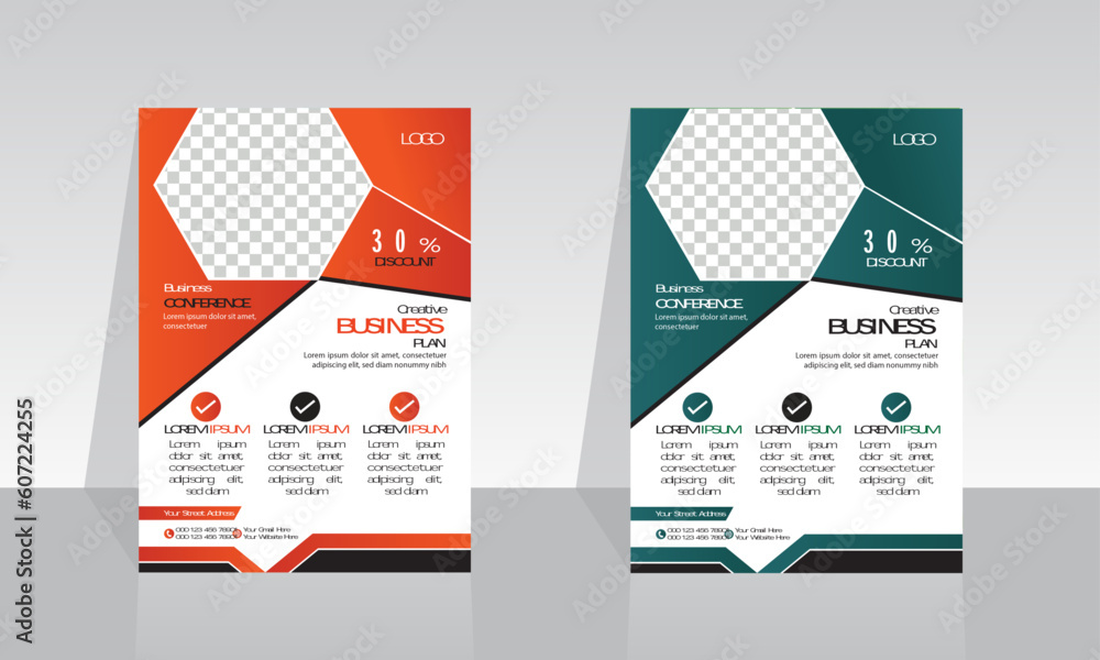 Simple template design with typography for poster, flyer or cover Orange color.