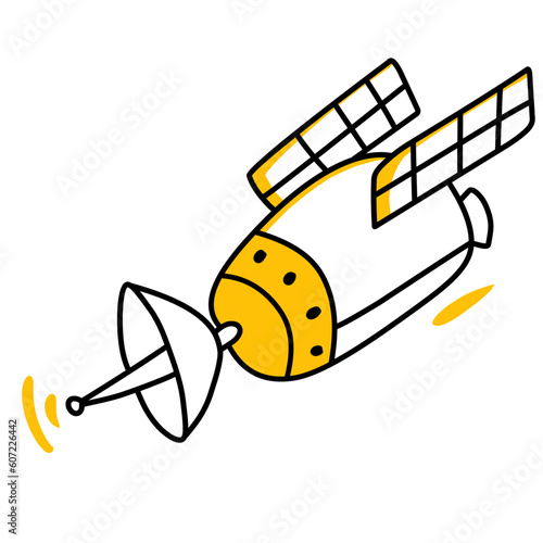 astronaut surving doodles illustration vector photo