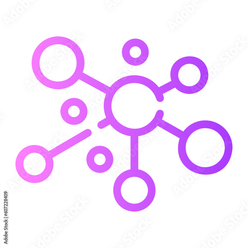 nodes Line Gradient Icon