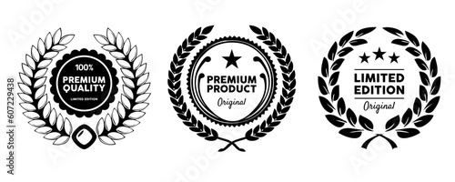 Premium quality premium product seal circle collection set black and white badge star circle