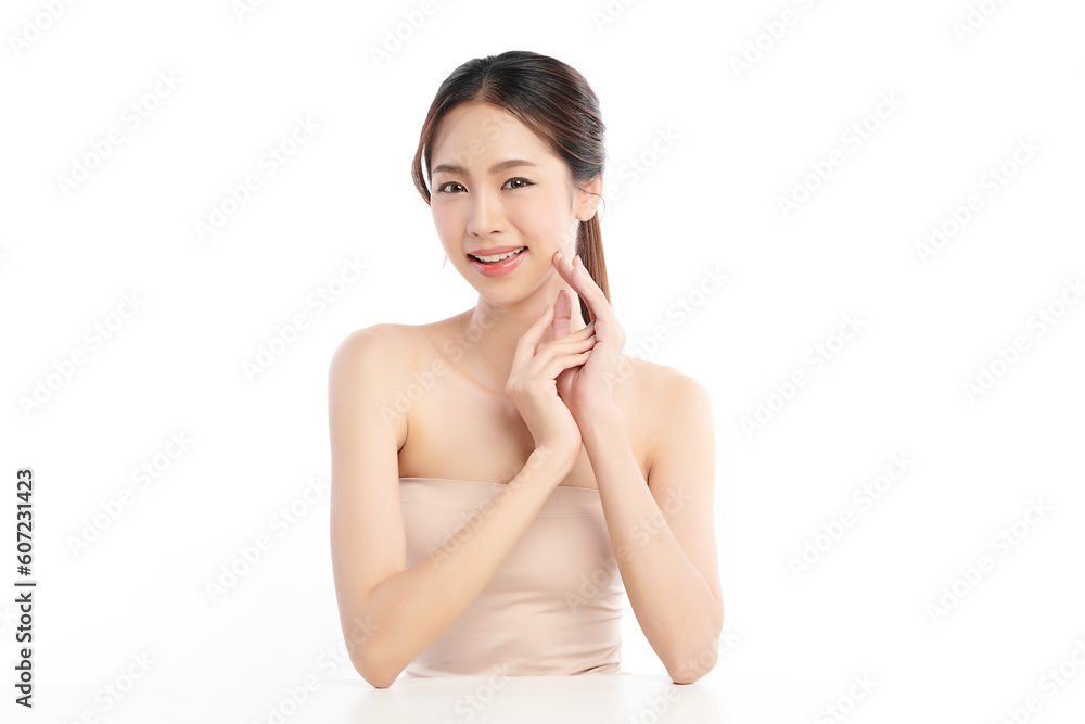 Beautiful young asian woman with clean fresh skin on white background, Face care, Facial treatment, Cosmetology, beauty and spa, Asian women portrait. Beautiful young asian woman with clean fresh skin on white background, Face care, Facial treatment, Cosmetology, beauty and spa, Asian women portrait.