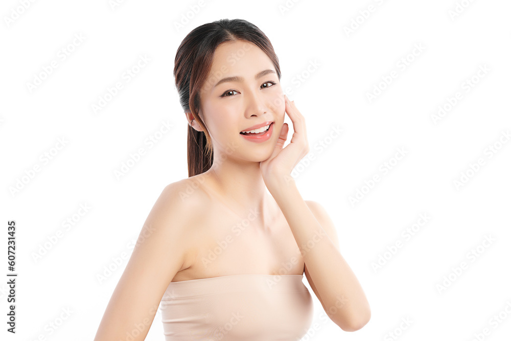 Beautiful young asian woman with clean fresh skin on white background, Face care, Facial treatment, Cosmetology, beauty and spa, Asian women portrait. Beautiful young asian woman with clean fresh skin on white background, Face care, Facial treatment, Cosmetology, beauty and spa, Asian women portrait.