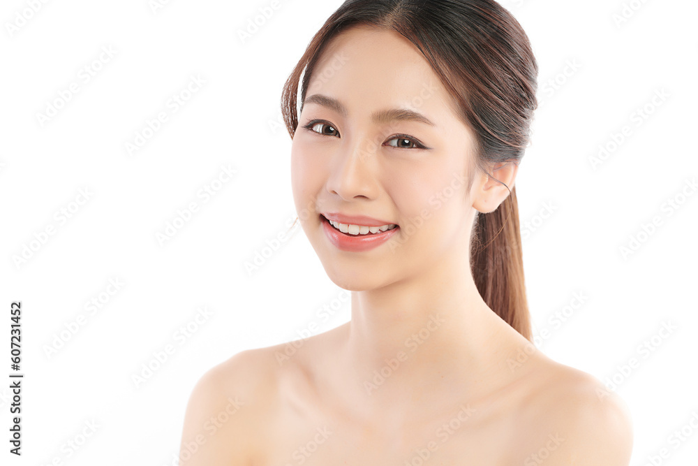 Beautiful young asian woman with clean fresh skin on white background, Face care, Facial treatment, Cosmetology, beauty and spa, Asian women portrait. Beautiful young asian woman with clean fresh skin on white background, Face care, Facial treatment, Cosmetology, beauty and spa, Asian women portrait.