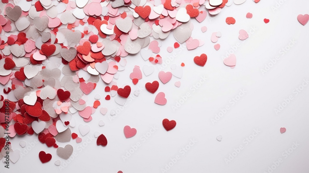 Red various sized heart shapes with white background Generative AI Red various sized heart shapes with white background Generative AI