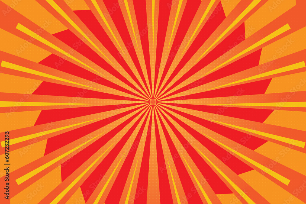 Pop art zoom lines background lightning blast halftone dots Pop art zoom lines background lightning blast halftone dots