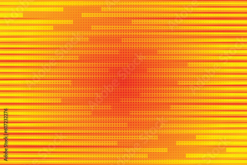 Pop art zoom lines background lightning blast halftone dots