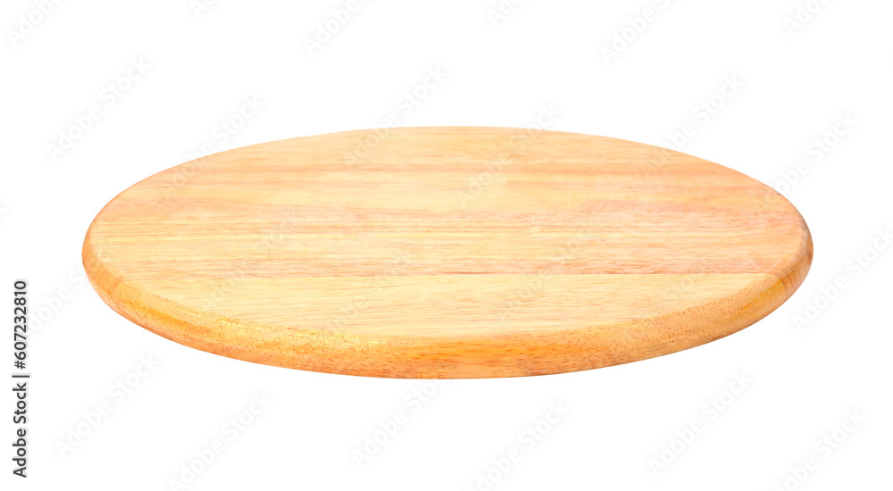 Circle wood tray isolated on white background Circle wood tray isolated on white background