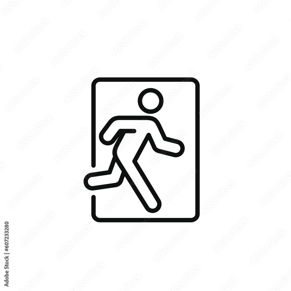 Emergency exit symbol icon isolated on white background Emergency exit symbol icon isolated on white background