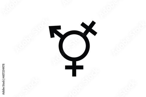 Transgender symbol icon. Icon related to gender. Line icon style design. Simple vector design editable
