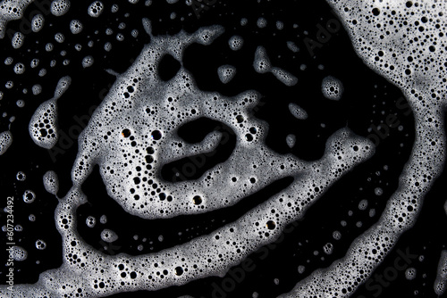 Abstract background white soapy foam texture. Shampoo foam with bubbles