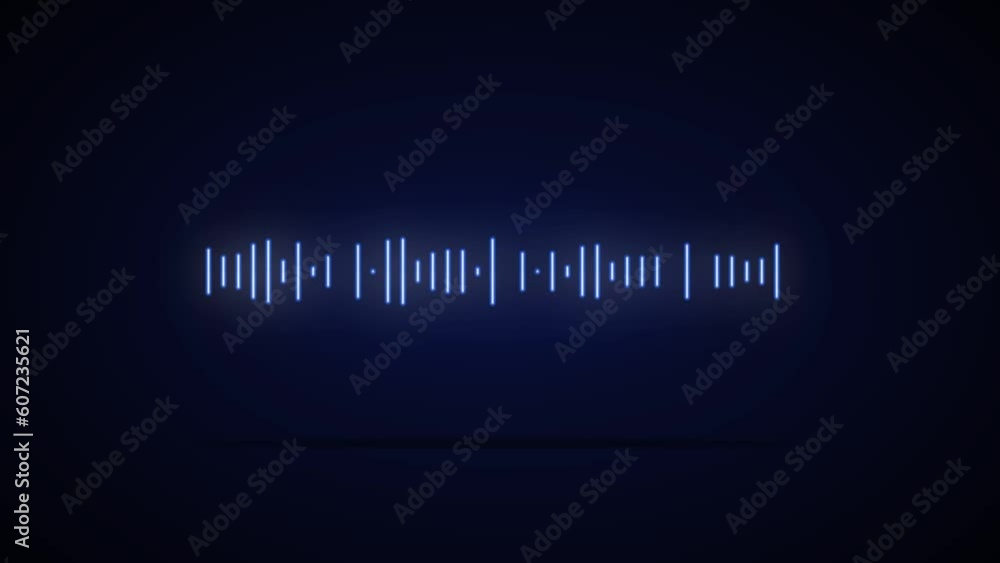 Audio wave file glowing and bouncing to the music Audio wave file glowing and bouncing to the music