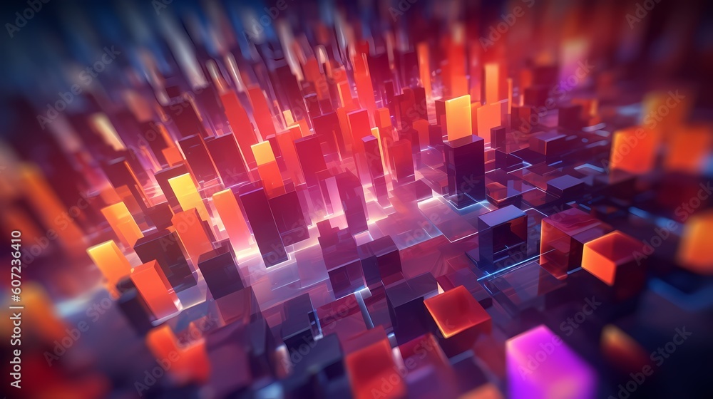futuristic abstract background with vibrant colors and geometric shapes Generative AI futuristic abstract background with vibrant colors and geometric shapes Generative AI