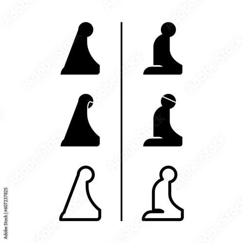 Mosque illustration, can be used as prayer symbol and qibla.