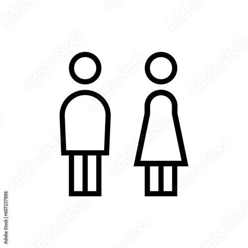 Restroom sign male and female.