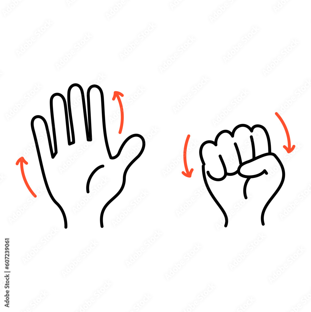 Fototapeta premium 手指を曲げ伸ばしする運動