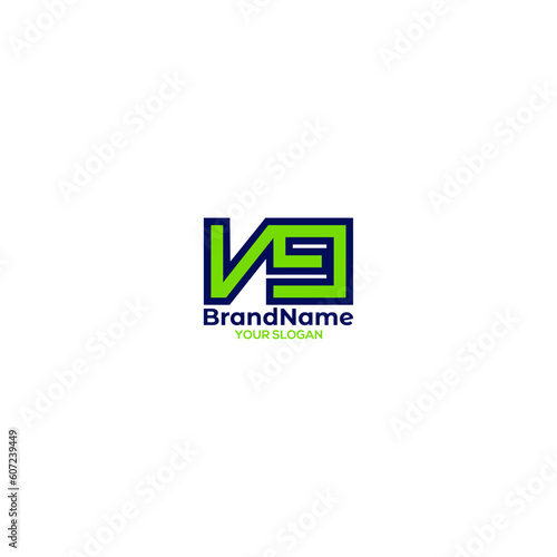 initial V9 logo design vector