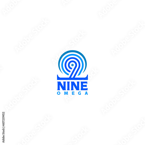 Omega Nine Logo Design Vector