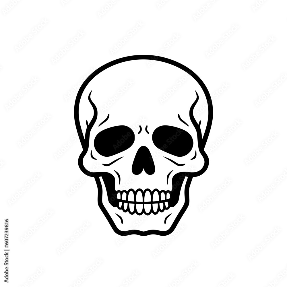 Skull vector illustration isolated on transparent background