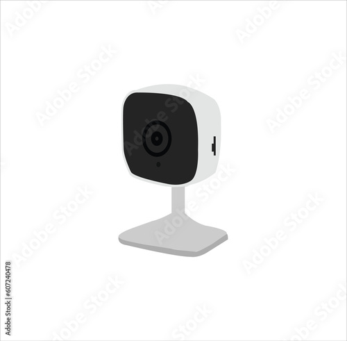 Security cam, cctv video camera, street observe surveillance equipment front and side angle view. Secure guard eye and crime prevention isolated on white background.  illustration for eps 10
