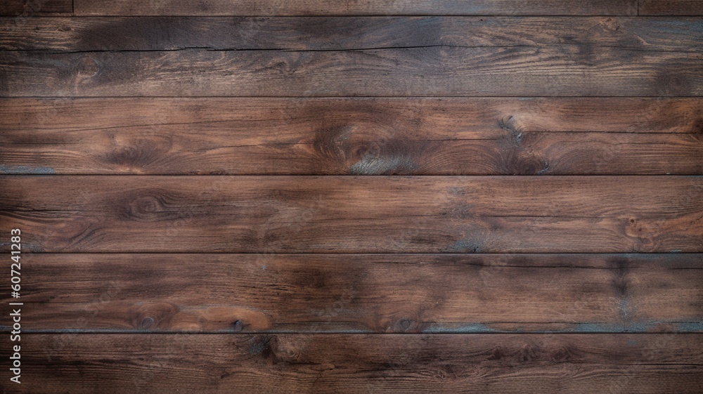 Fototapeta premium Old brown rustic dark grunge wooden timber wall Generative AI