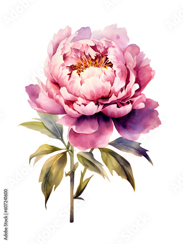 Watercolor Peony flower png