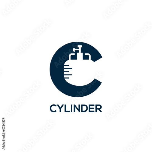 Cylinder logo design with C letter concept.