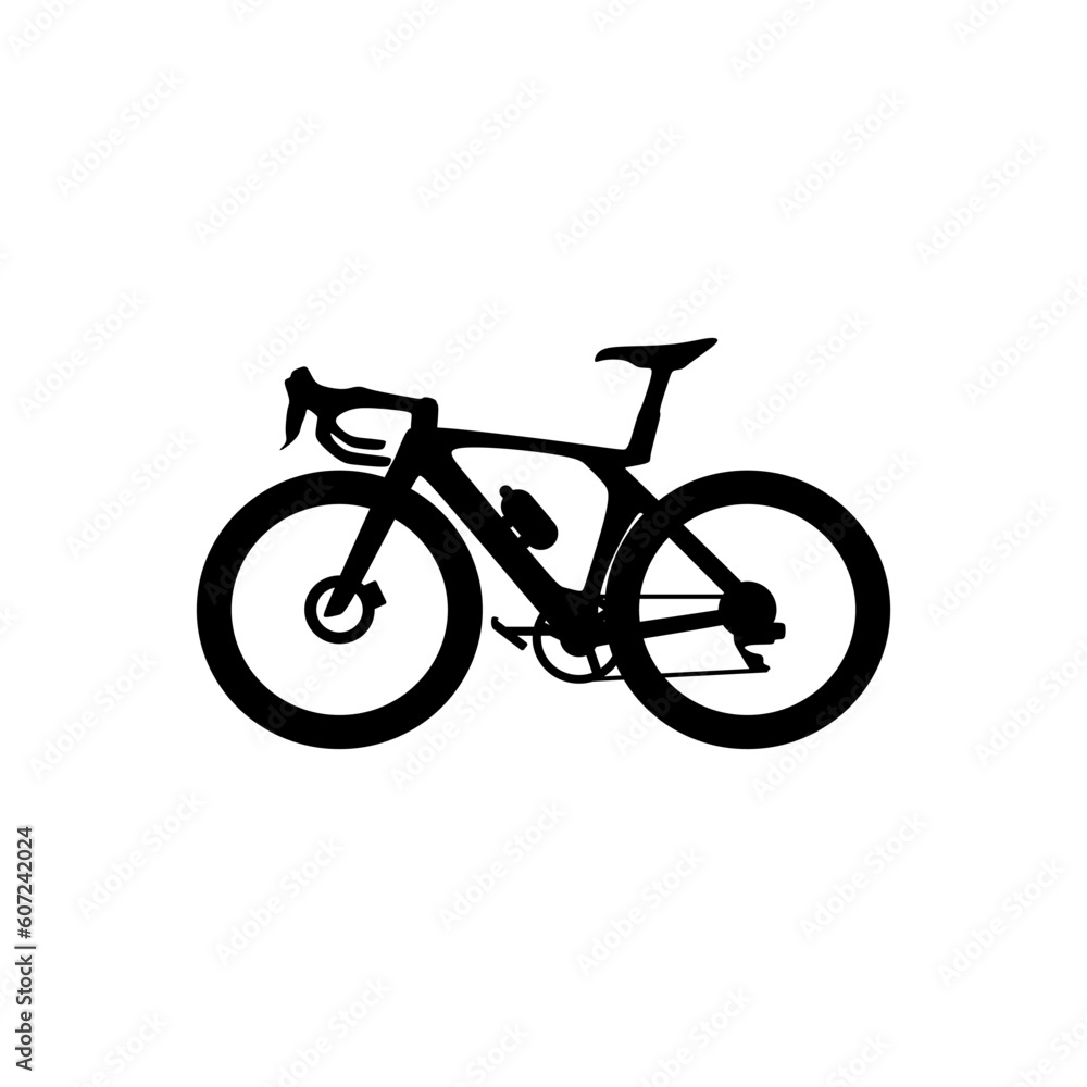 Bicycle silhouette icon vector illustration in trendy style. Top choice of world bicycle day design element. Touring bike. Editable graphic resources for many purposes. 