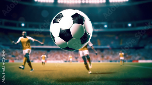 Powerful Strike Soccer Player Ready to Score. created with Generative AI © photobuay