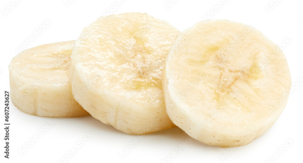 Banana slices Isolated with clipping path Banana slices Isolated with clipping path